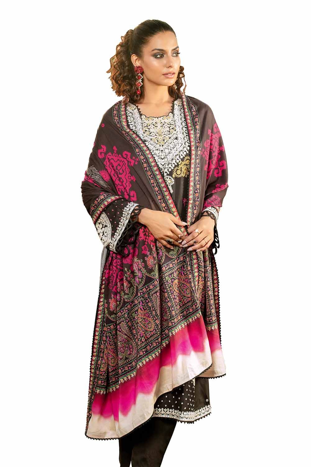 Gul Ahmed | Winter Collection 24 | Cotail Suit with Printed Twill Cotton Linen Dupatta CV-32010 by Gul Ahmed - Designer Dress - Type: Ladies Clothes - Available at Libayah - 100% Original