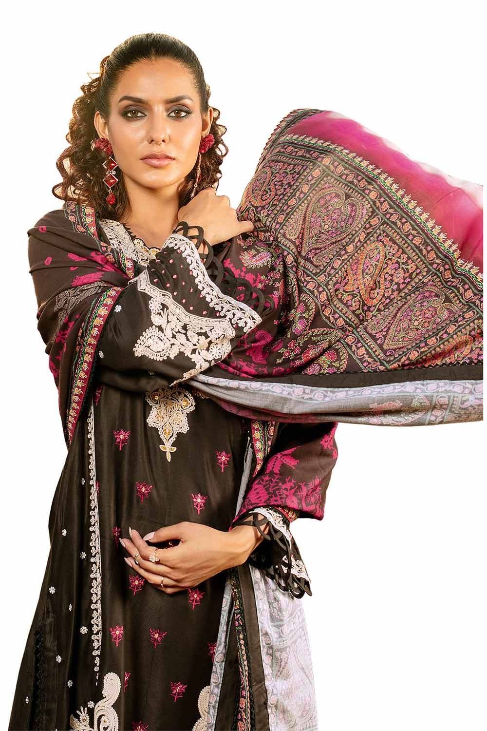 Gul Ahmed | Winter Collection 24 | Cotail Suit with Printed Twill Cotton Linen Dupatta CV-32010 by Gul Ahmed - Designer Dress - Type: Ladies Clothes - Available at Libayah - 100% Original