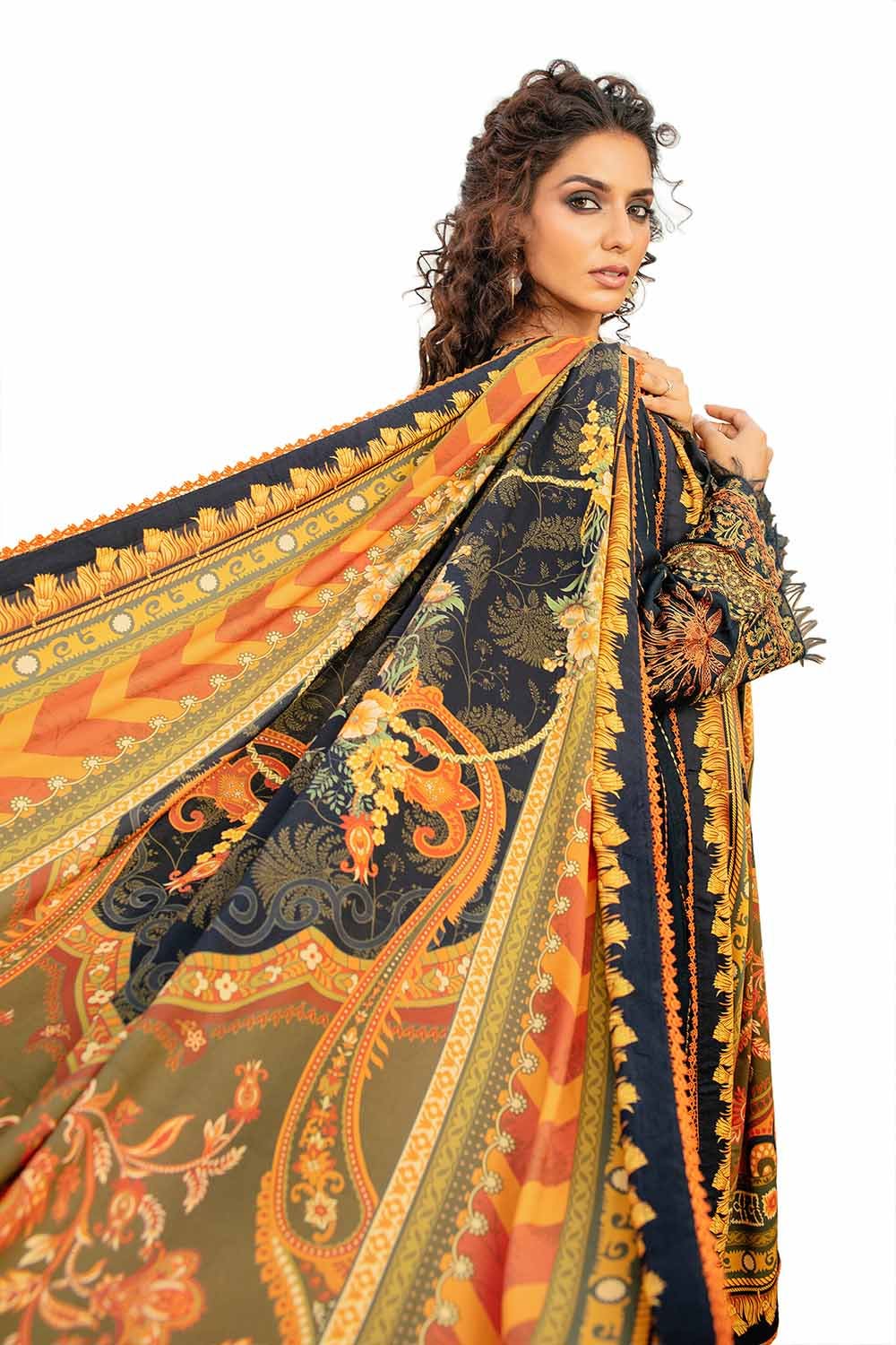 Gul Ahmed | Winter Collection 24 | Cotail Suit with Printed Twill Cotton Linen Dupatta CV-32015 by Gul Ahmed - Designer Dress - Type: Ladies Clothes - Available at Libayah - 100% Original