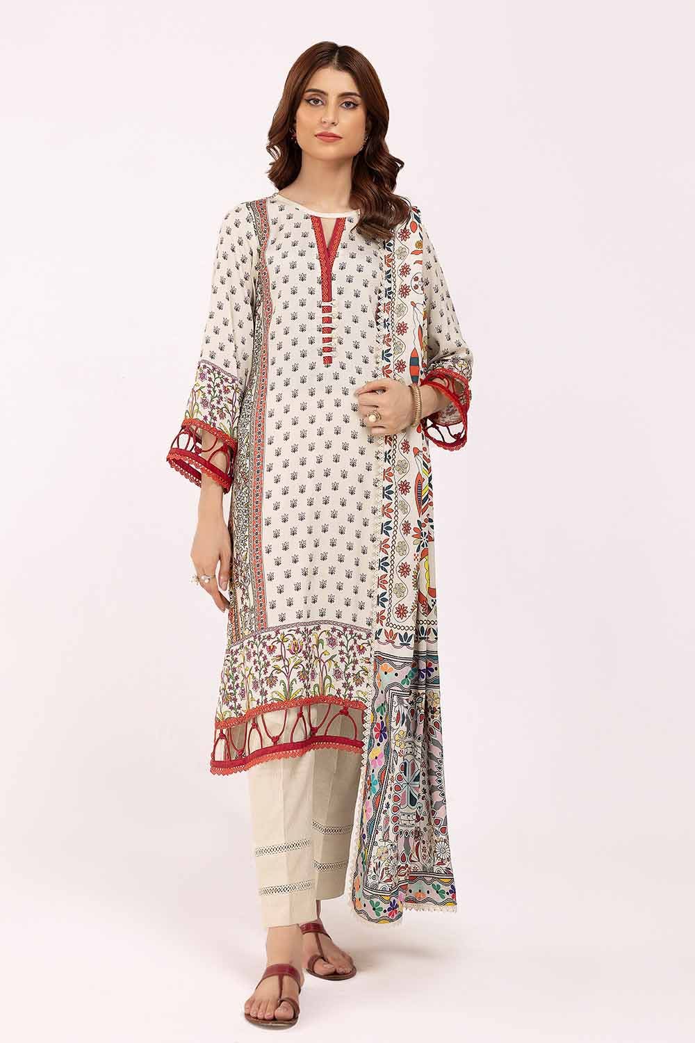Gul Ahmed | Winter Collection 24 | Cotail Suit CV-42002 by Gul Ahmed - Designer Dress - Type: Ladies Clothes - Available at Libayah - 100% Original