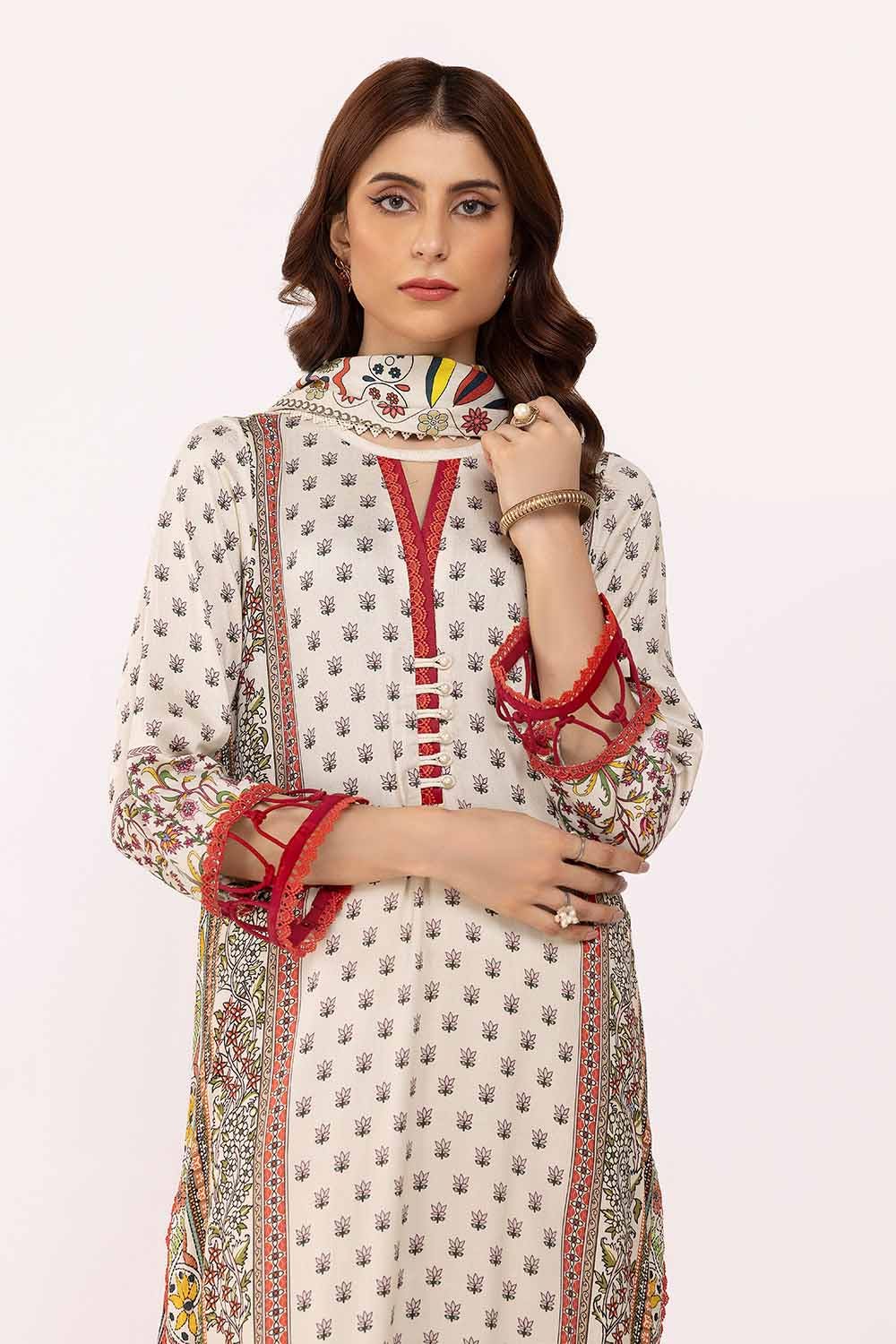 Gul Ahmed | Winter Collection 24 | Cotail Suit CV-42002 by Gul Ahmed - Designer Dress - Type: Ladies Clothes - Available at Libayah - 100% Original