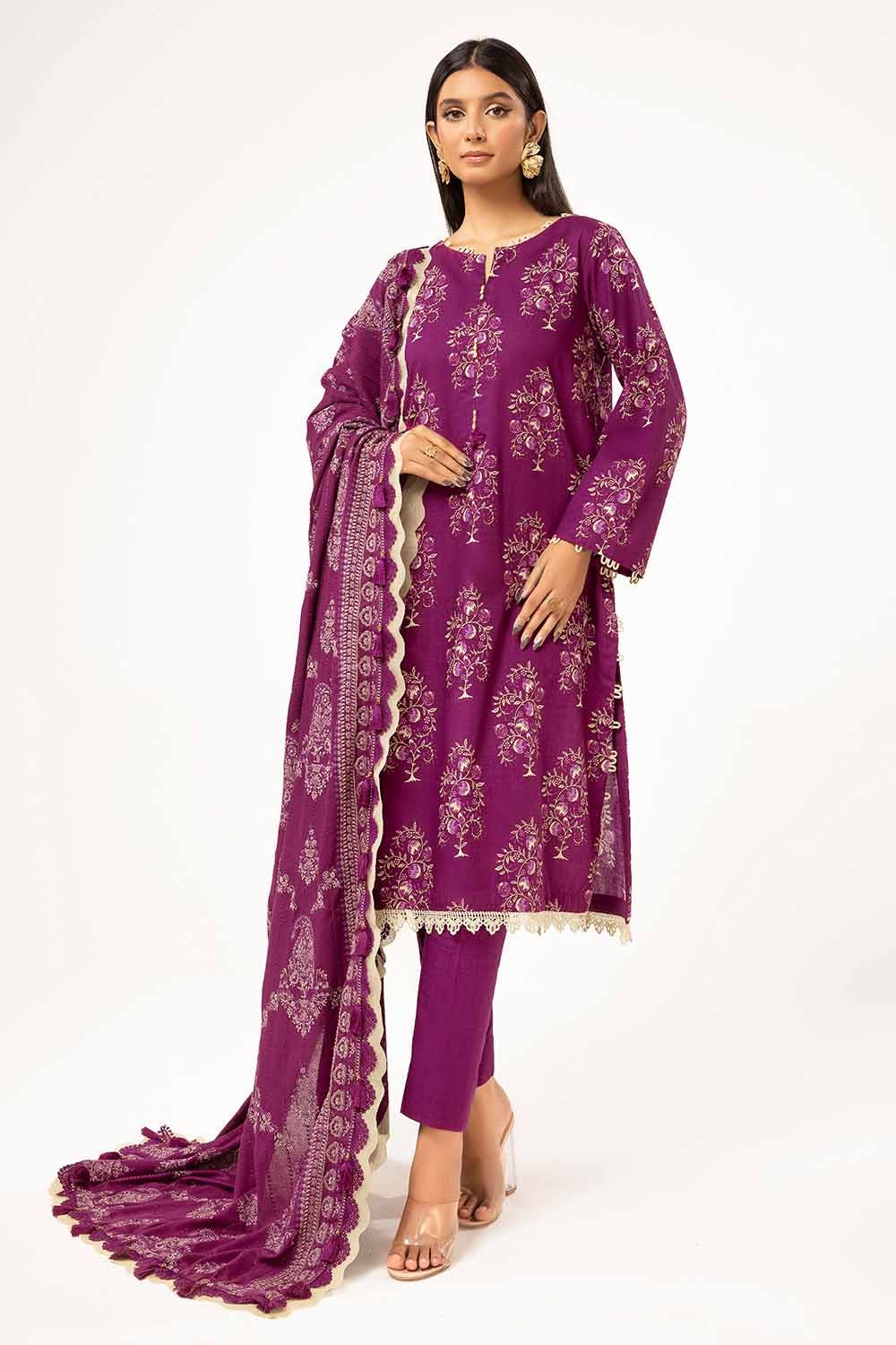 Gul Ahmed | Winter Collection 24 | Twill Cotton Linen Dupatta CV-42010 by Gul Ahmed - Designer Dress - Type: Ladies Clothes - Available at Libayah - 100% Original