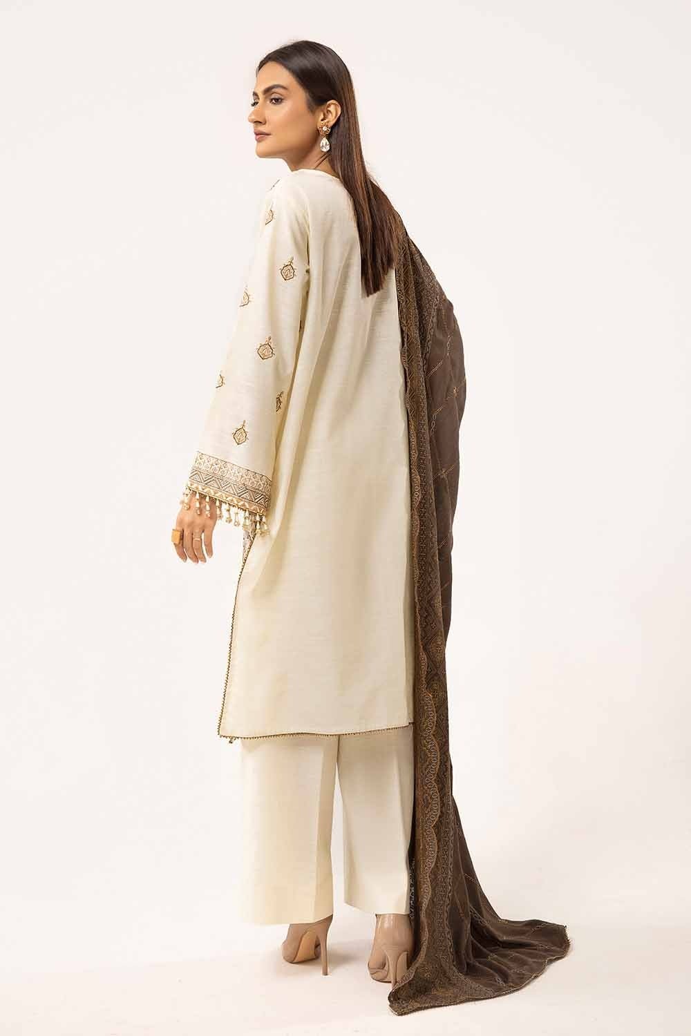 Gul Ahmed | Winter Collection 24 | Twill Cotton Linen Dupatta CV-42011 by Gul Ahmed - Designer Dress - Type: Ladies Clothes - Available at Libayah - 100% Original