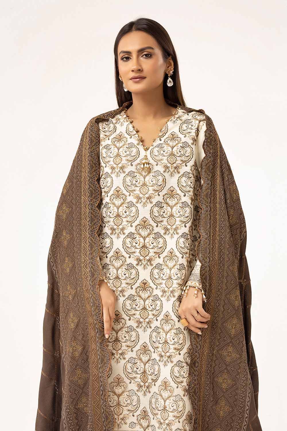 Gul Ahmed | Winter Collection 24 | Twill Cotton Linen Dupatta CV-42011 by Gul Ahmed - Designer Dress - Type: Ladies Clothes - Available at Libayah - 100% Original
