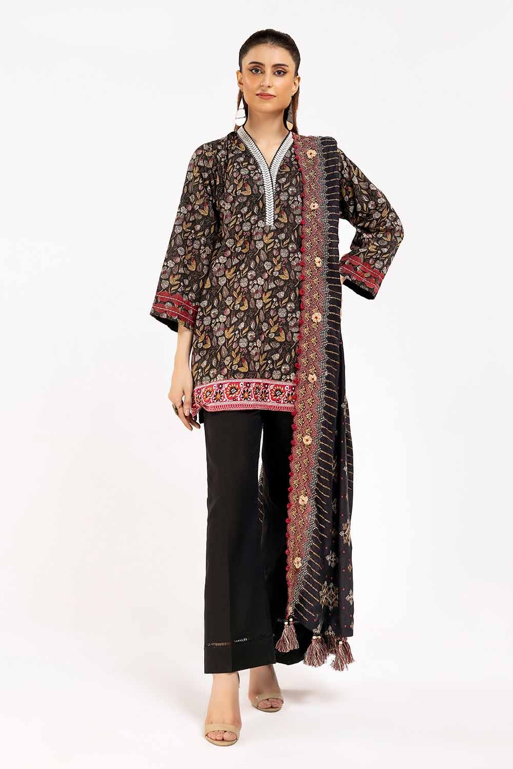 Gul Ahmed | Winter Collection 24 | Twill Cotton Linen Dupatta CV-42012 by Gul Ahmed - Designer Dress - Type: Ladies Clothes - Available at Libayah - 100% Original