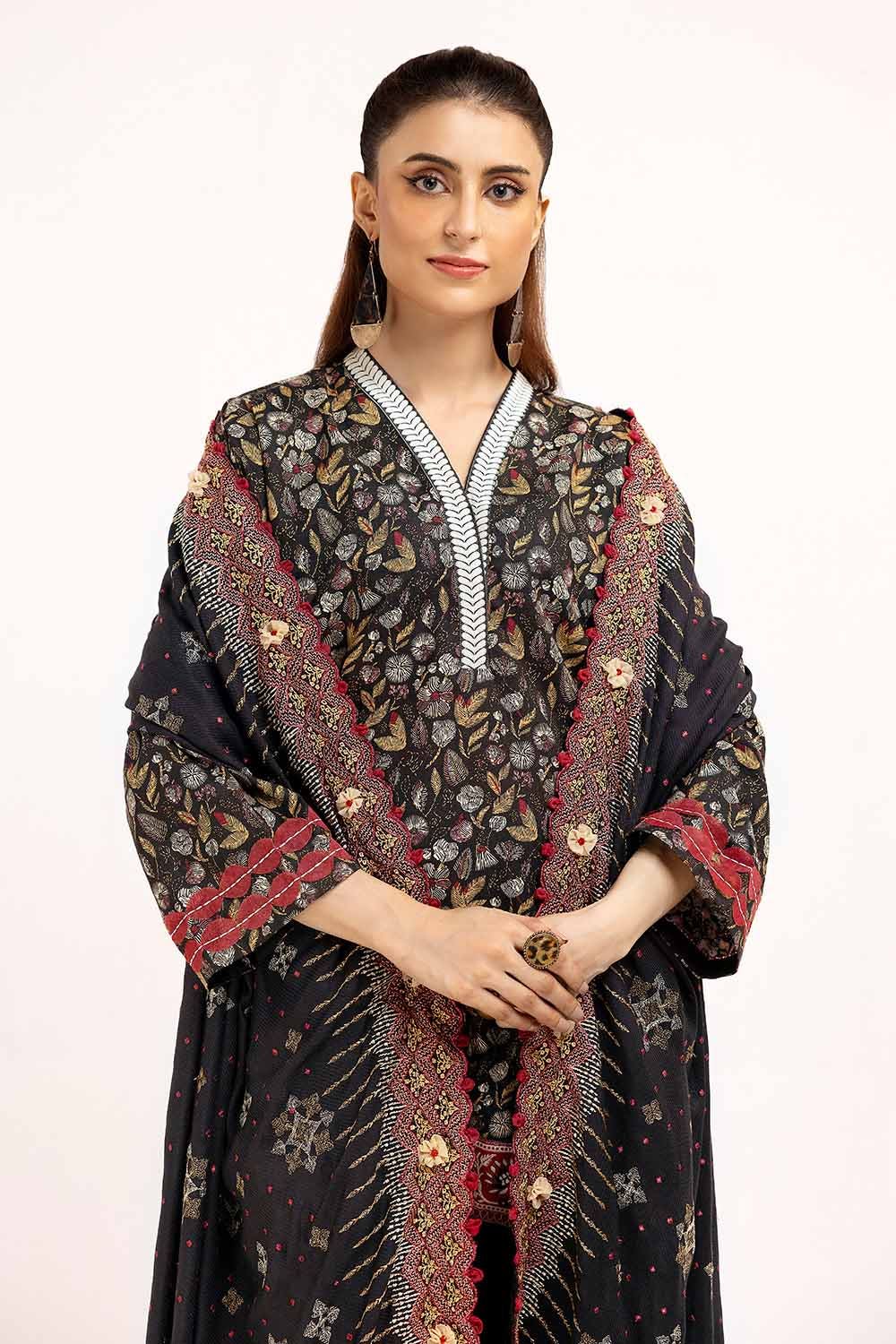Gul Ahmed | Winter Collection 24 | Twill Cotton Linen Dupatta CV-42012 by Gul Ahmed - Designer Dress - Type: Ladies Clothes - Available at Libayah - 100% Original