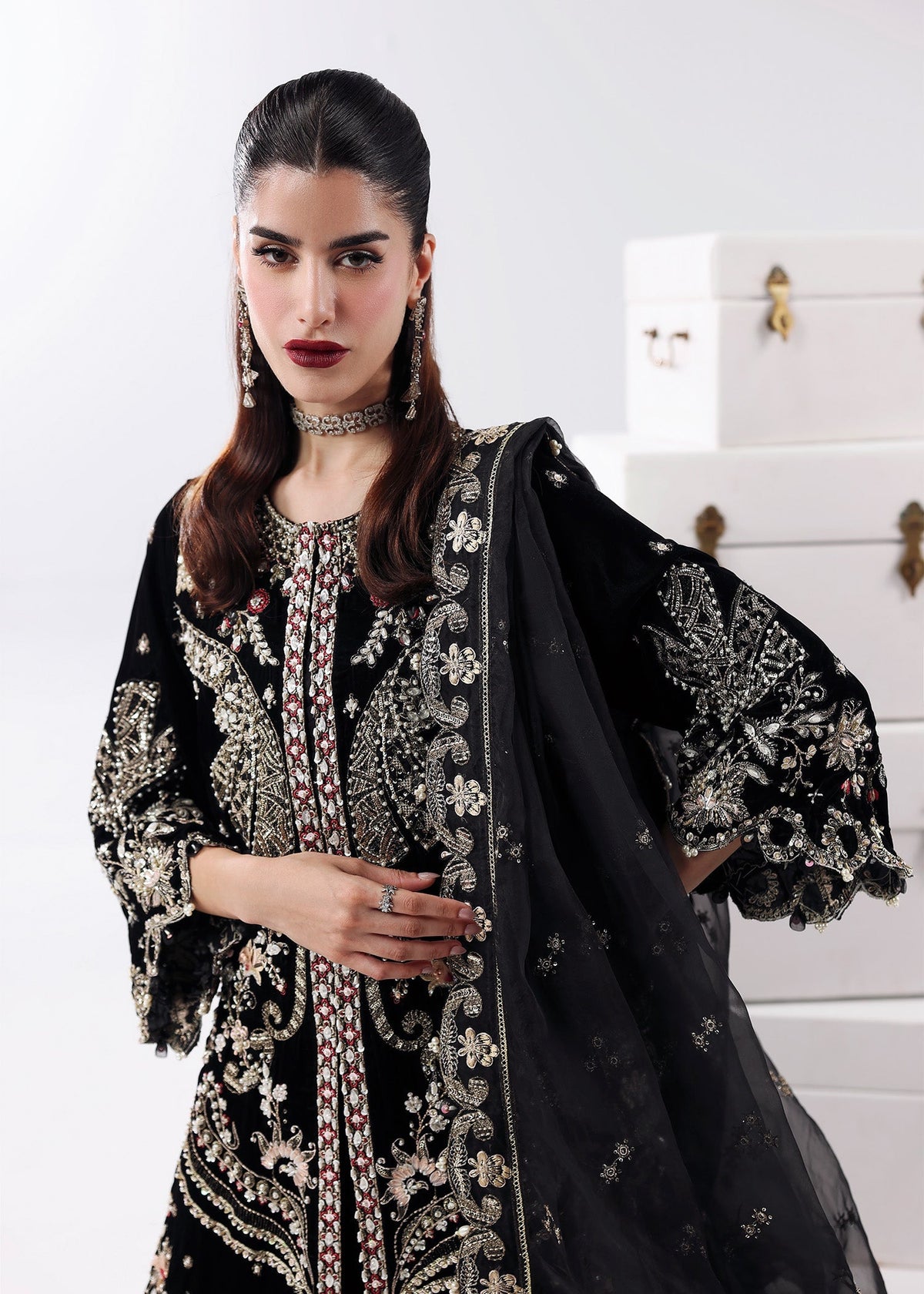 Sardinia | Lamore Luxury Handwork Edit 25 | Black Swan by Sardinia - Designer Dress - Type : Ladies Clothes - Available at Libayah - 100% Original 