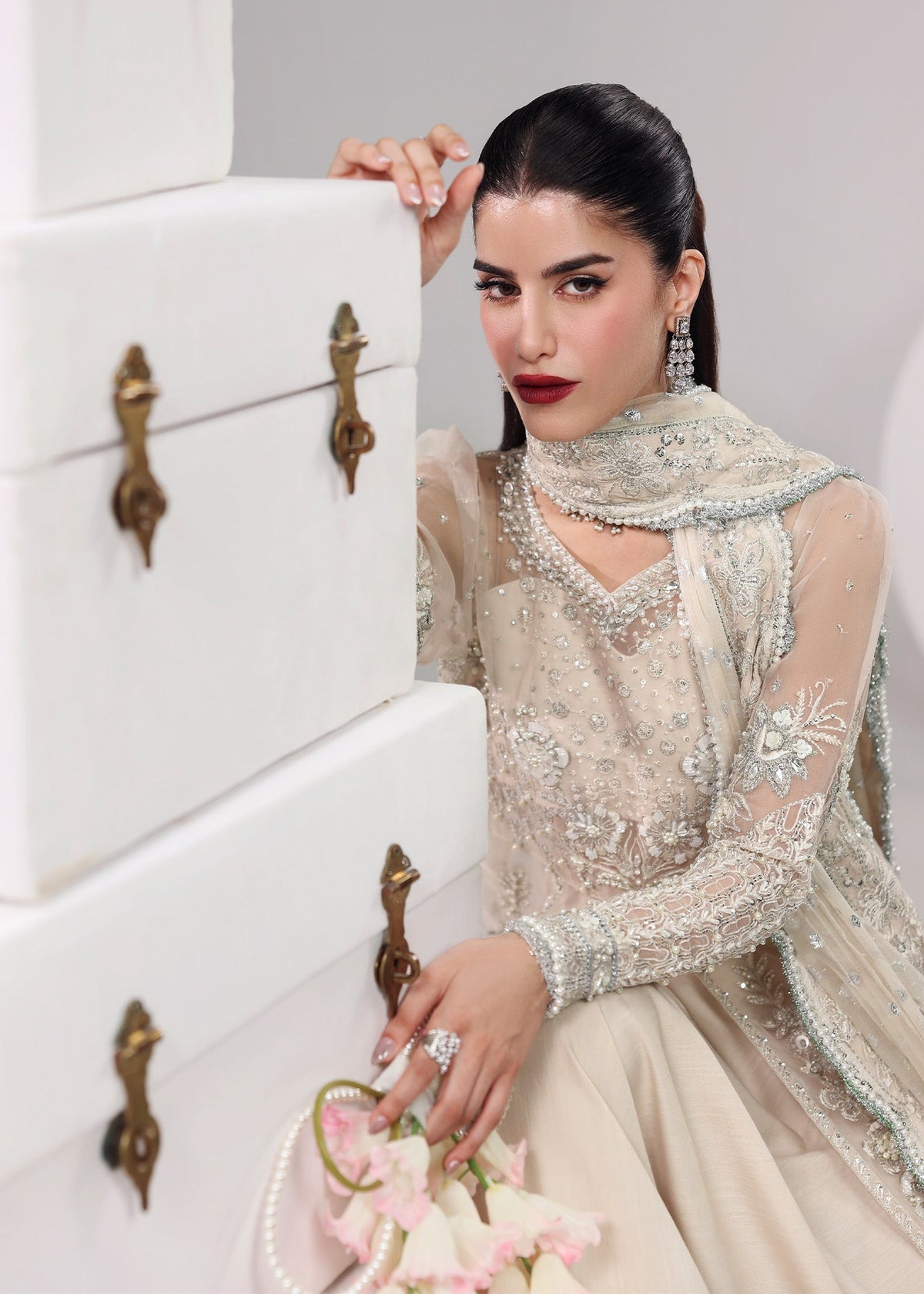 Sardinia | Lamore Luxury Handwork Edit 25 | Pearl Mist by Sardinia - Designer Dress - Type : Ladies Clothes - Available at Libayah - 100% Original 