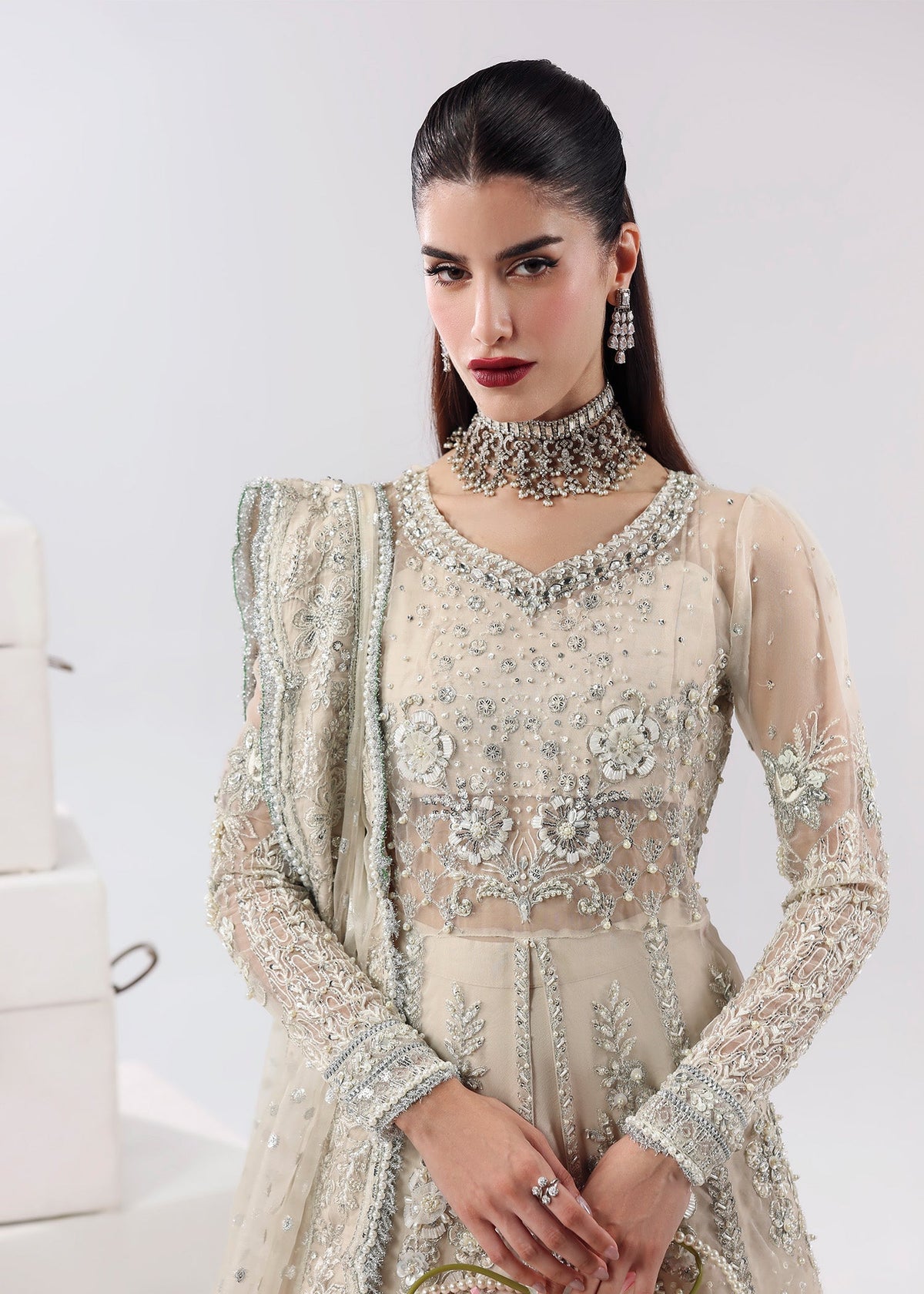 Sardinia | Lamore Luxury Handwork Edit 25 | Pearl Mist by Sardinia - Designer Dress - Type : Ladies Clothes - Available at Libayah - 100% Original 