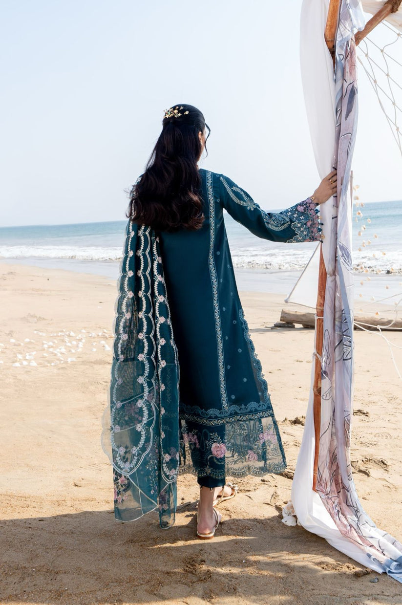 Aabyaan | Saagar Luxury Lawn 25 | ISHANA (AS-06) by Aabyaan - Designer Dress - Type: Ladies Clothes - Available at Libayah - 100% Original