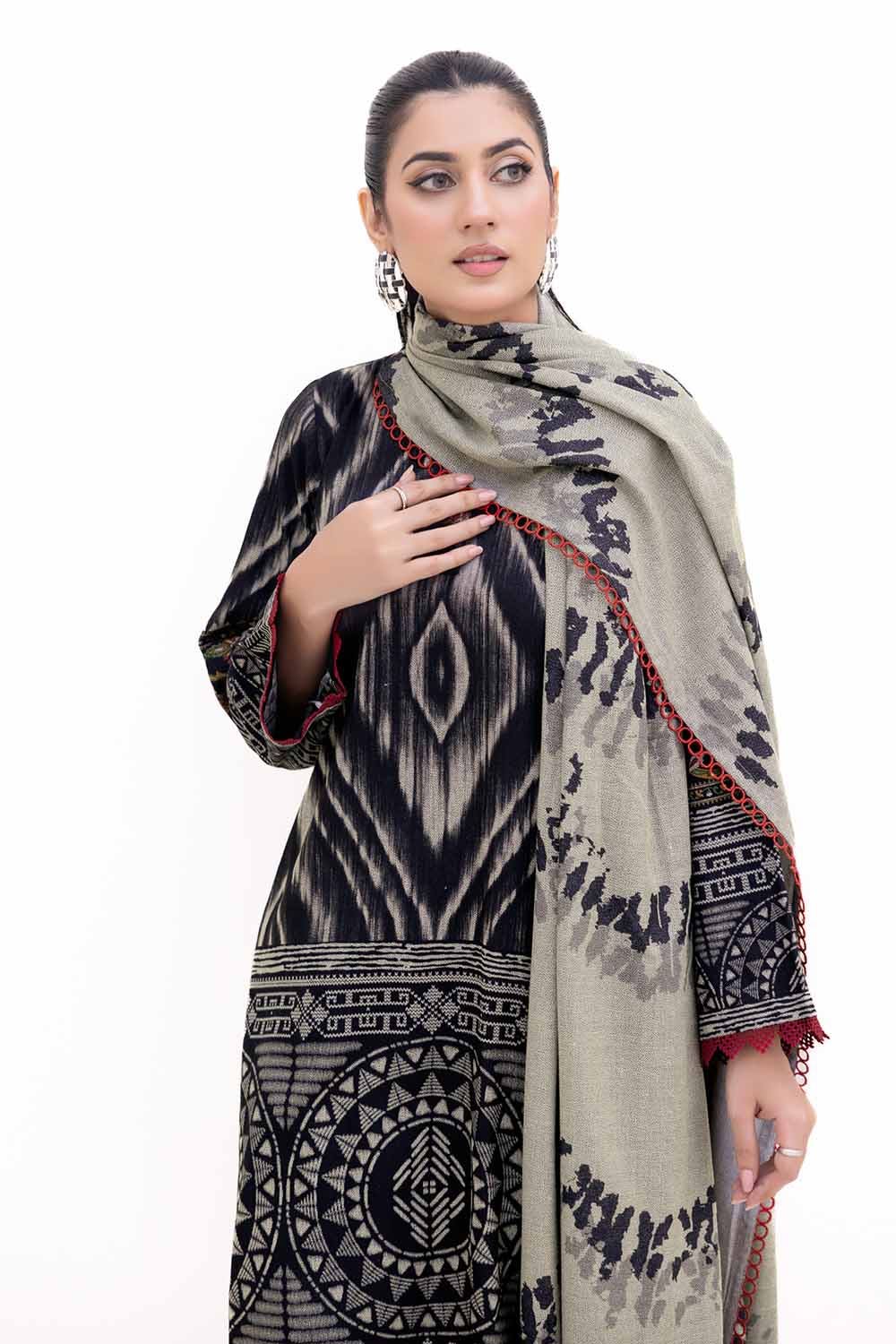 Gul Ahmed | Winter Collection 24 | Dhanak Suit DH-42004 by Gul Ahmed - Designer Dress - Type: Ladies Clothes - Available at Libayah - 100% Original