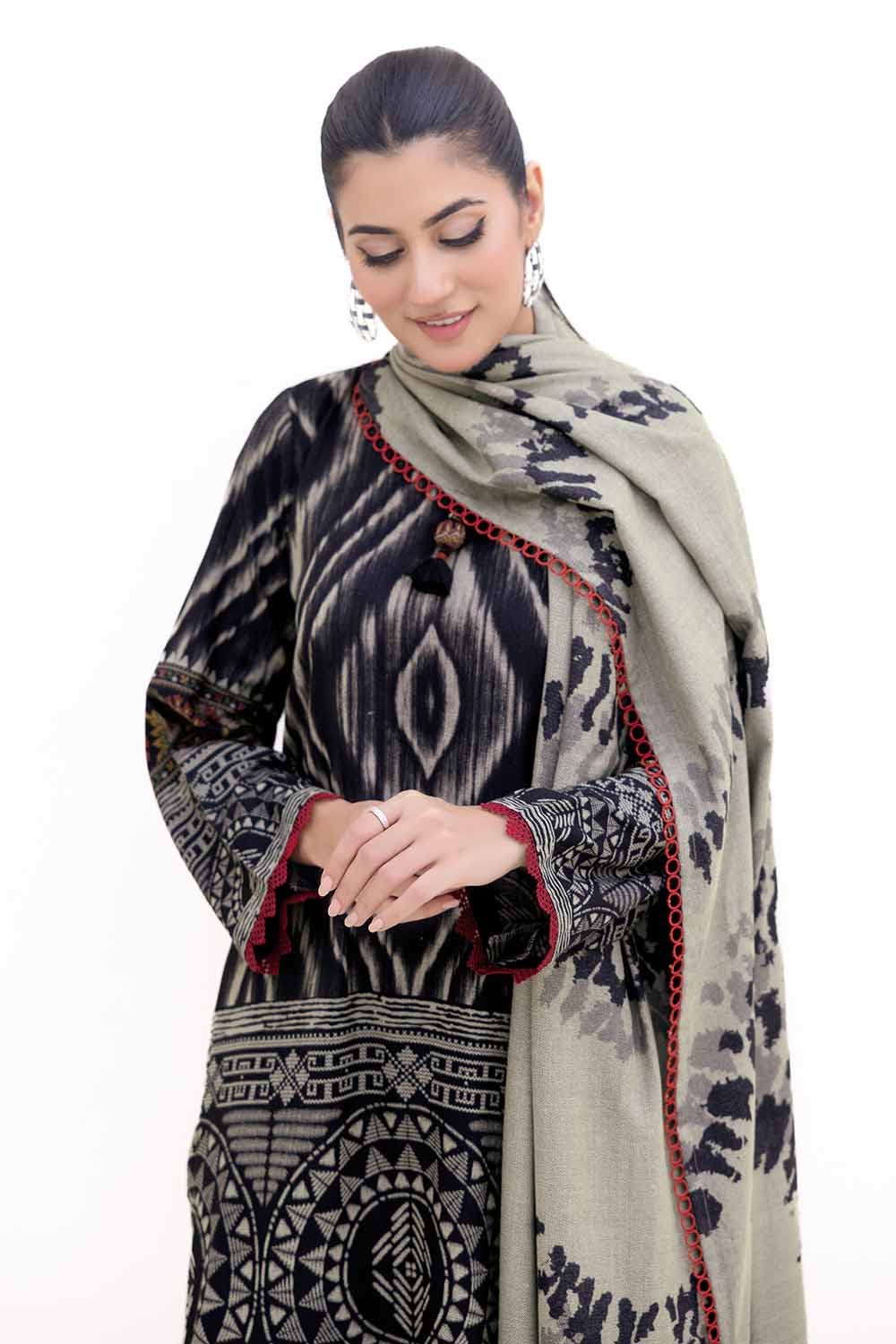 Gul Ahmed | Winter Collection 24 | Dhanak Suit DH-42004 by Gul Ahmed - Designer Dress - Type: Ladies Clothes - Available at Libayah - 100% Original
