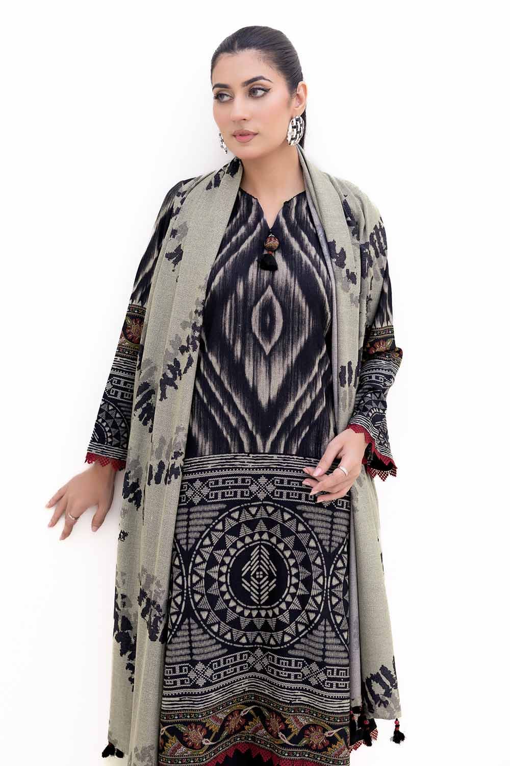Gul Ahmed | Winter Collection 24 | Dhanak Suit DH-42004 by Gul Ahmed - Designer Dress - Type: Ladies Clothes - Available at Libayah - 100% Original