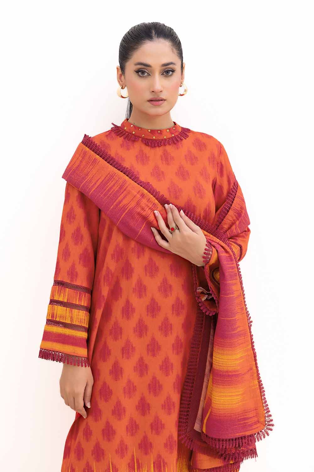 Gul Ahmed | Winter Collection 24 | Dhanak Suit DH-42007 by Gul Ahmed - Designer Dress - Type: Ladies Clothes - Available at Libayah - 100% Original