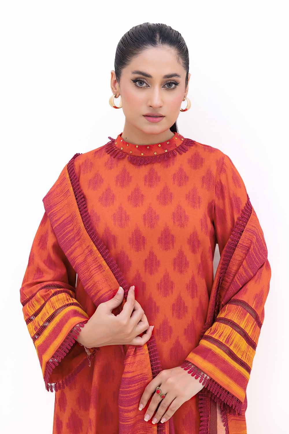 Gul Ahmed | Winter Collection 24 | Dhanak Suit DH-42007 by Gul Ahmed - Designer Dress - Type: Ladies Clothes - Available at Libayah - 100% Original