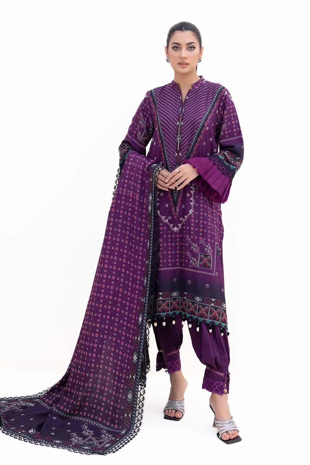 Gul Ahmed | Winter Collection 24 | Dhanak Suit DH-42008 by Gul Ahmed - Designer Dress - Type: Ladies Clothes - Available at Libayah - 100% Original