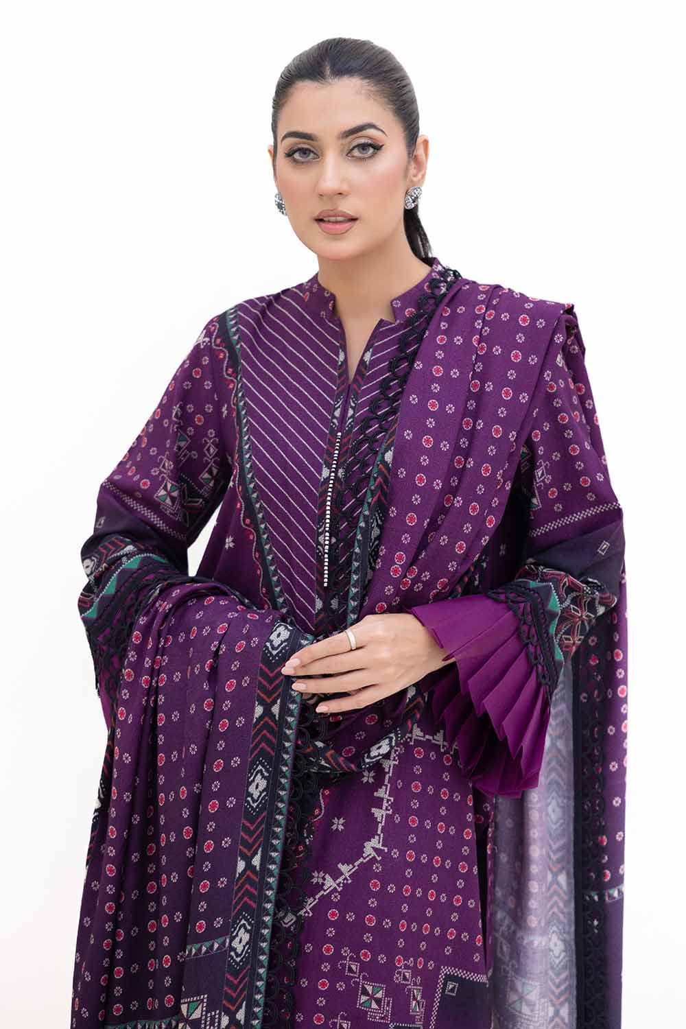Gul Ahmed | Winter Collection 24 | Dhanak Suit DH-42008 by Gul Ahmed - Designer Dress - Type: Ladies Clothes - Available at Libayah - 100% Original