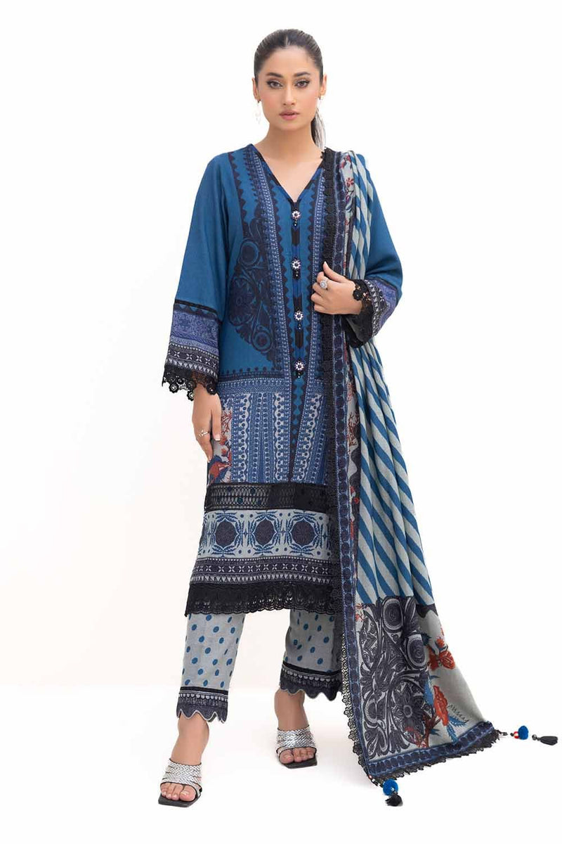 Gul Ahmed | Winter Collection 24 | Dhanak Suit DH-42009 by Gul Ahmed - Designer Dress - Type: Ladies Clothes - Available at Libayah - 100% Original