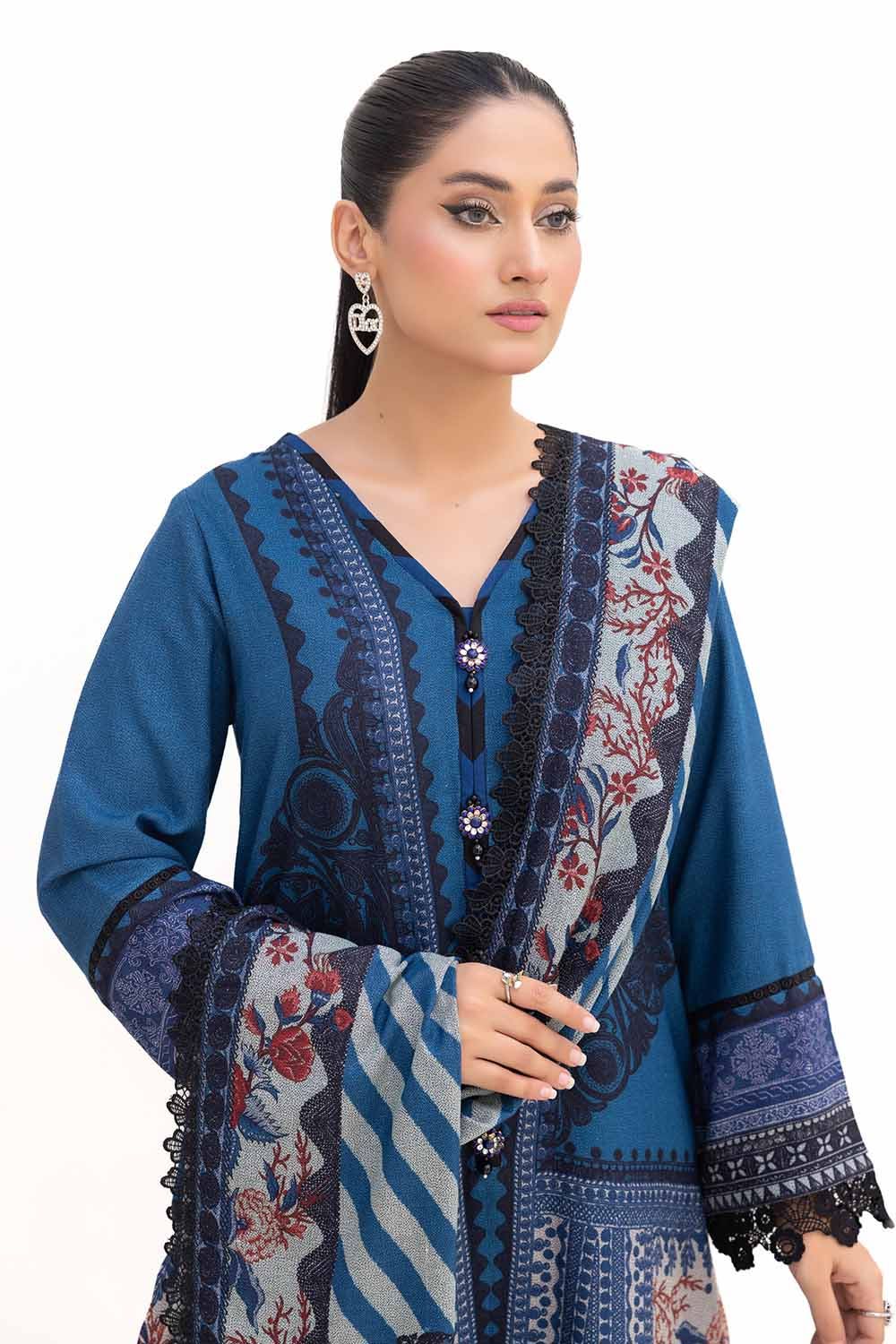 Gul Ahmed | Winter Collection 24 | Dhanak Suit DH-42009 by Gul Ahmed - Designer Dress - Type: Ladies Clothes - Available at Libayah - 100% Original
