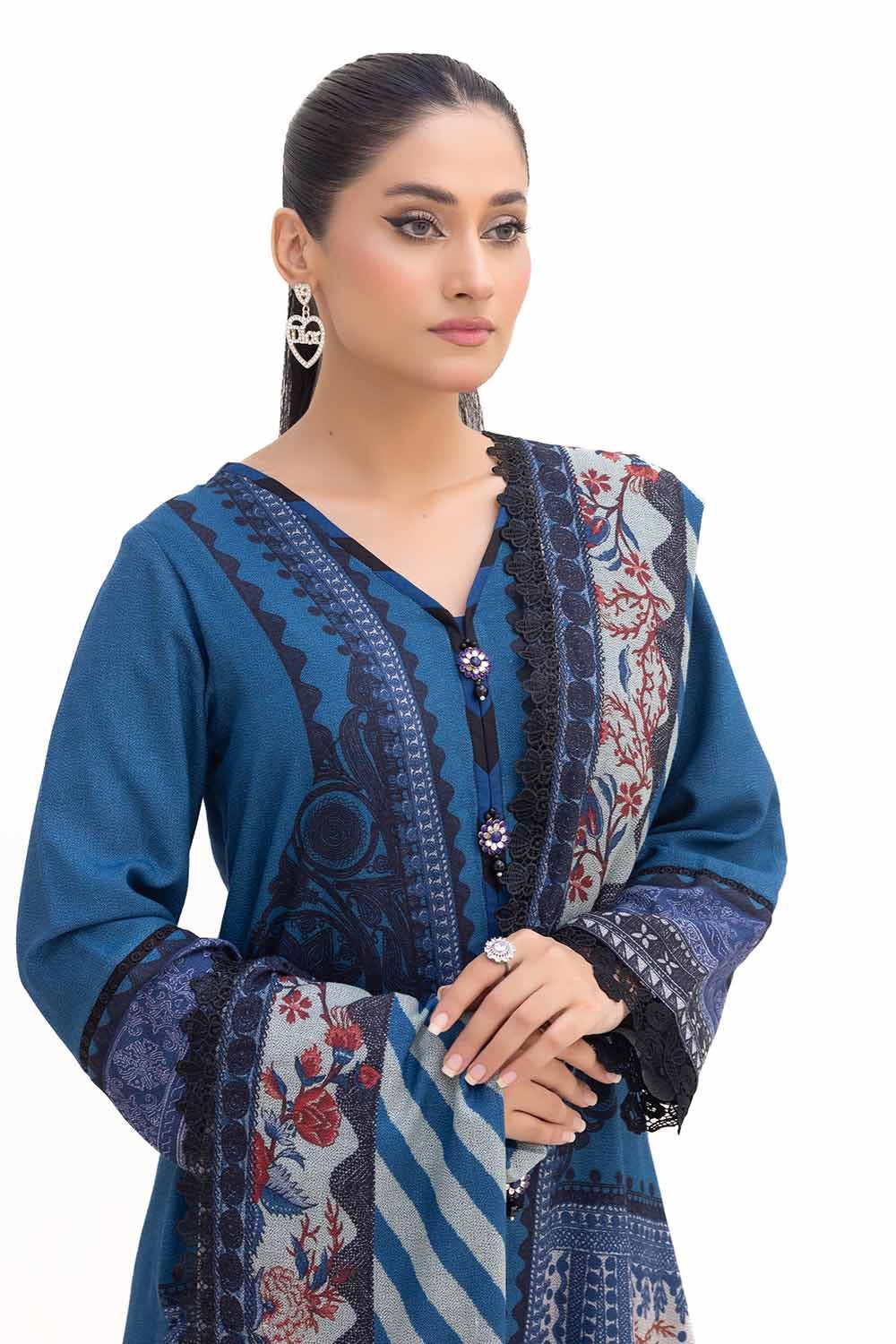 Gul Ahmed | Winter Collection 24 | Dhanak Suit DH-42009 by Gul Ahmed - Designer Dress - Type: Ladies Clothes - Available at Libayah - 100% Original