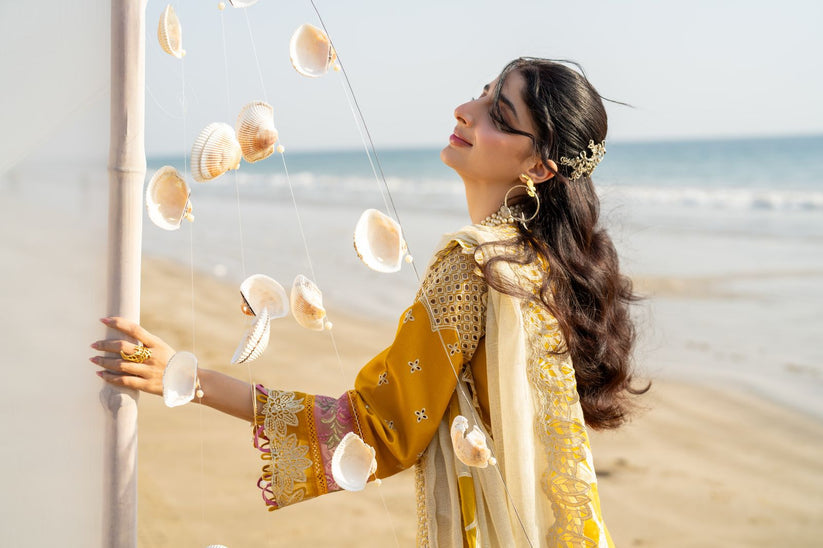 Aabyaan | Saagar Luxury Lawn 25 | ZIYANA (AS-05) by Aabyaan - Designer Dress - Type: Ladies Clothes - Available at Libayah - 100% Original