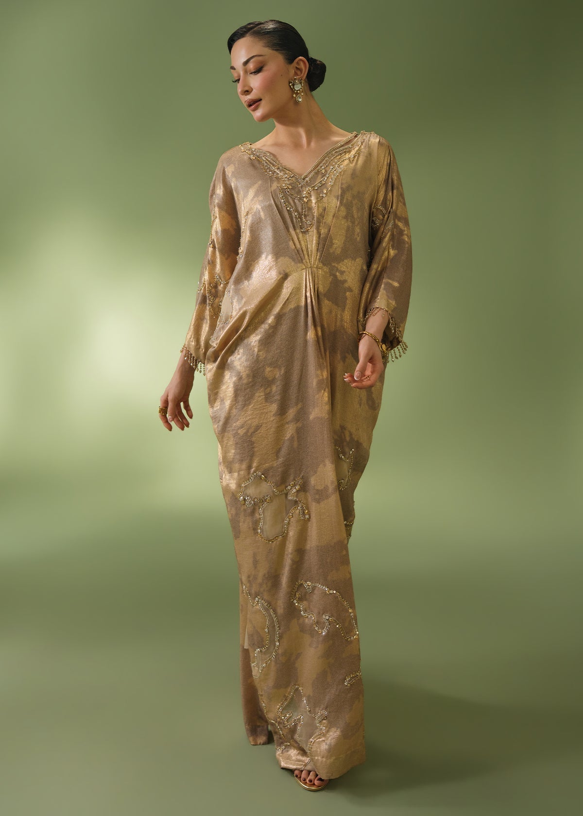 Jeem | Celestial Luxe Formals | ELIA BEIGE KAFTAN by Jeem - Designer Dress  - Type : Ladies Clothes - Available at Libayah - 100% Original 