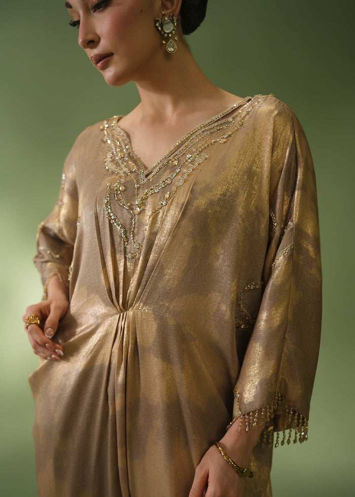 Jeem | Celestial Luxe Formals | ELIA BEIGE KAFTAN by Jeem - Designer Dress  - Type : Ladies Clothes - Available at Libayah - 100% Original 