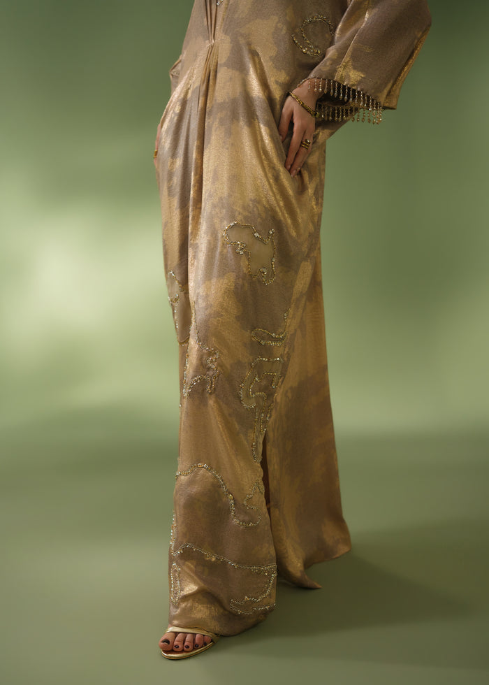 Jeem | Celestial Luxe Formals | ELIA BEIGE KAFTAN by Jeem - Designer Dress  - Type : Ladies Clothes - Available at Libayah - 100% Original 