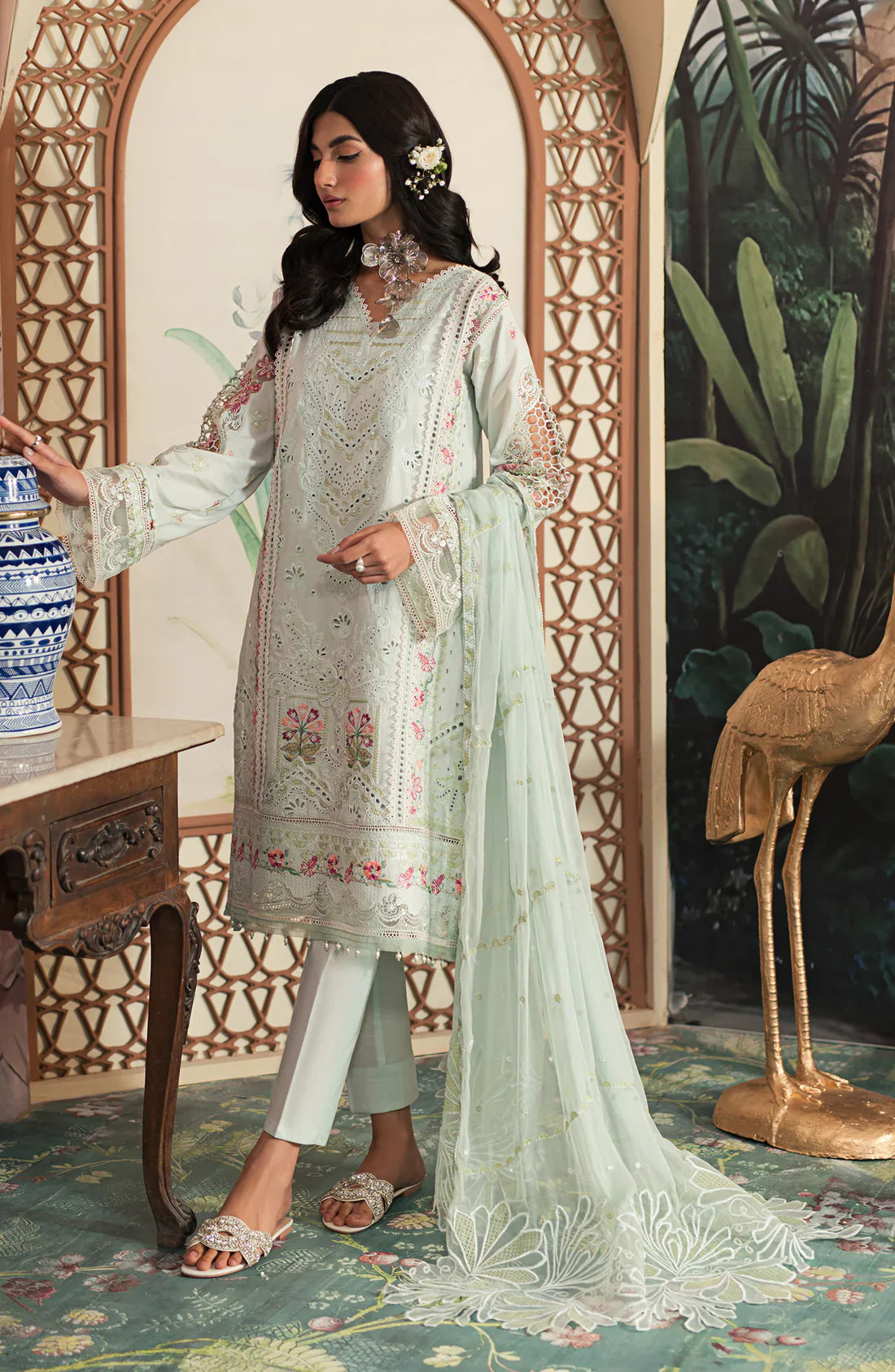 Emaan Adeel | Ayra Luxury Lawn 24 | AR-07 by Emaan Adeel - Designer Dress - Type: Ladies Clothes - Available at Libayah - 100% Original
