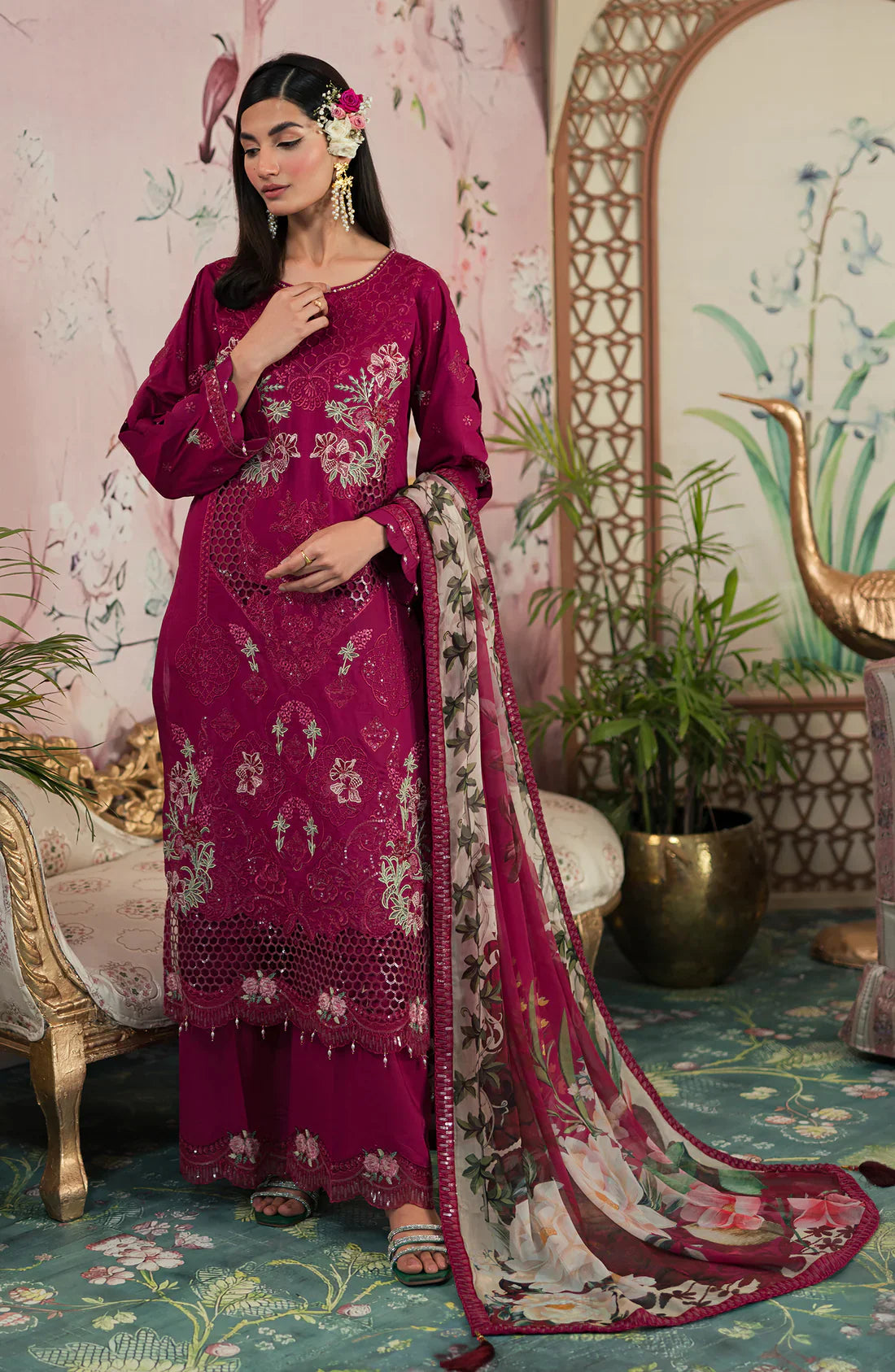 Emaan Adeel | Ayra Luxury Lawn 24 | AR-04 by Emaan Adeel - Designer Dress - Type: Ladies Clothes - Available at Libayah - 100% Original