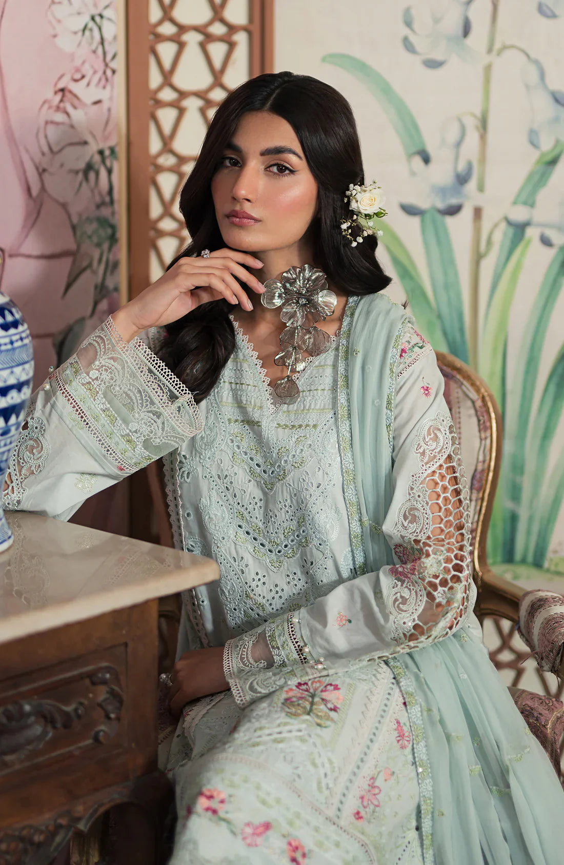 Emaan Adeel | Ayra Luxury Lawn 24 | AR-07 by Emaan Adeel - Designer Dress - Type: Ladies Clothes - Available at Libayah - 100% Original