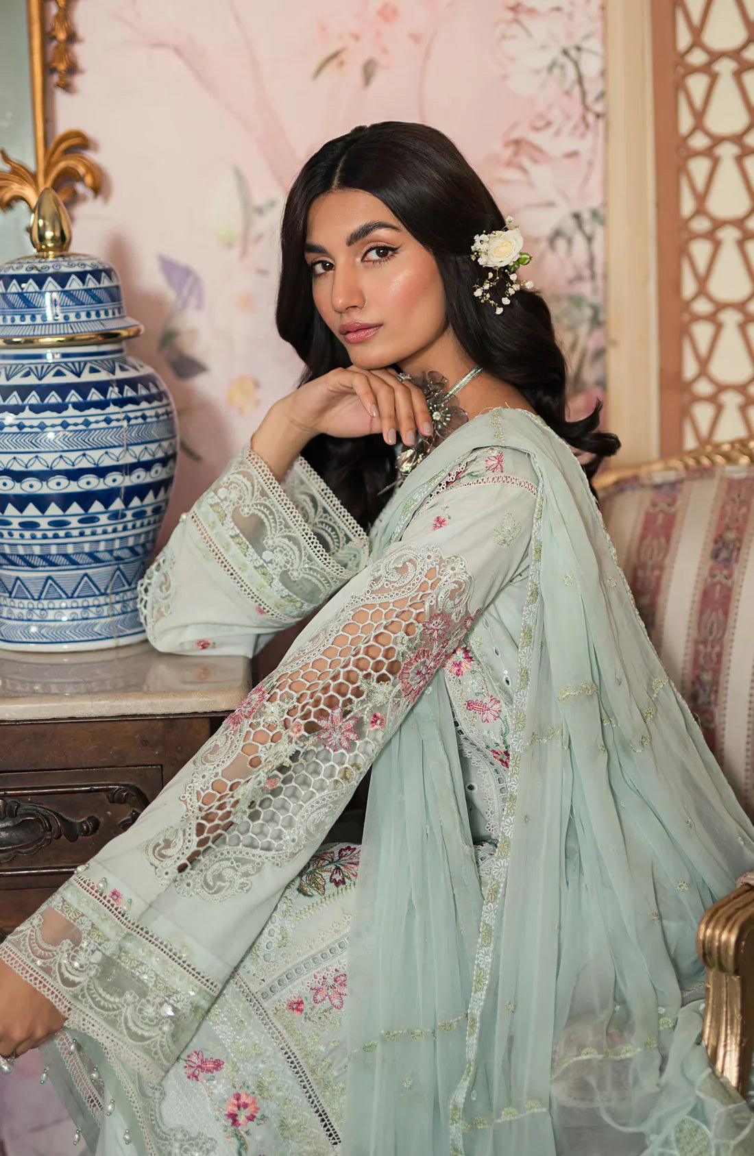 Emaan Adeel | Ayra Luxury Lawn 24 | AR-07 by Emaan Adeel - Designer Dress - Type: Ladies Clothes - Available at Libayah - 100% Original
