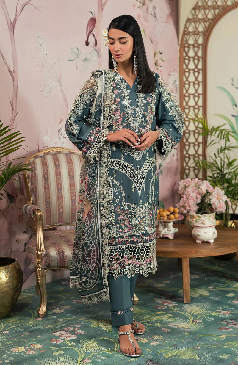 Emaan Adeel | Ayra Luxury Lawn 24 | AR-09 by Emaan Adeel - Designer Dress - Type: Ladies Clothes - Available at Libayah - 100% Original