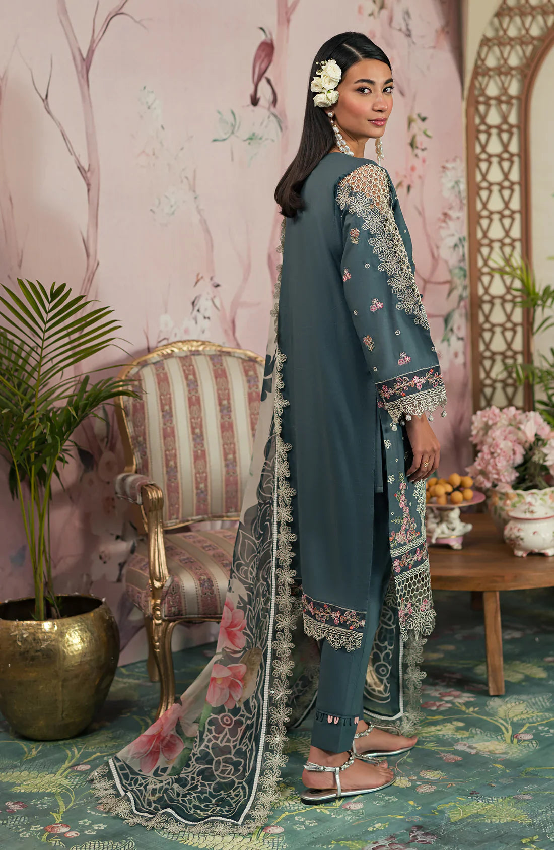 Emaan Adeel | Ayra Luxury Lawn 24 | AR-09 by Emaan Adeel - Designer Dress - Type: Ladies Clothes - Available at Libayah - 100% Original