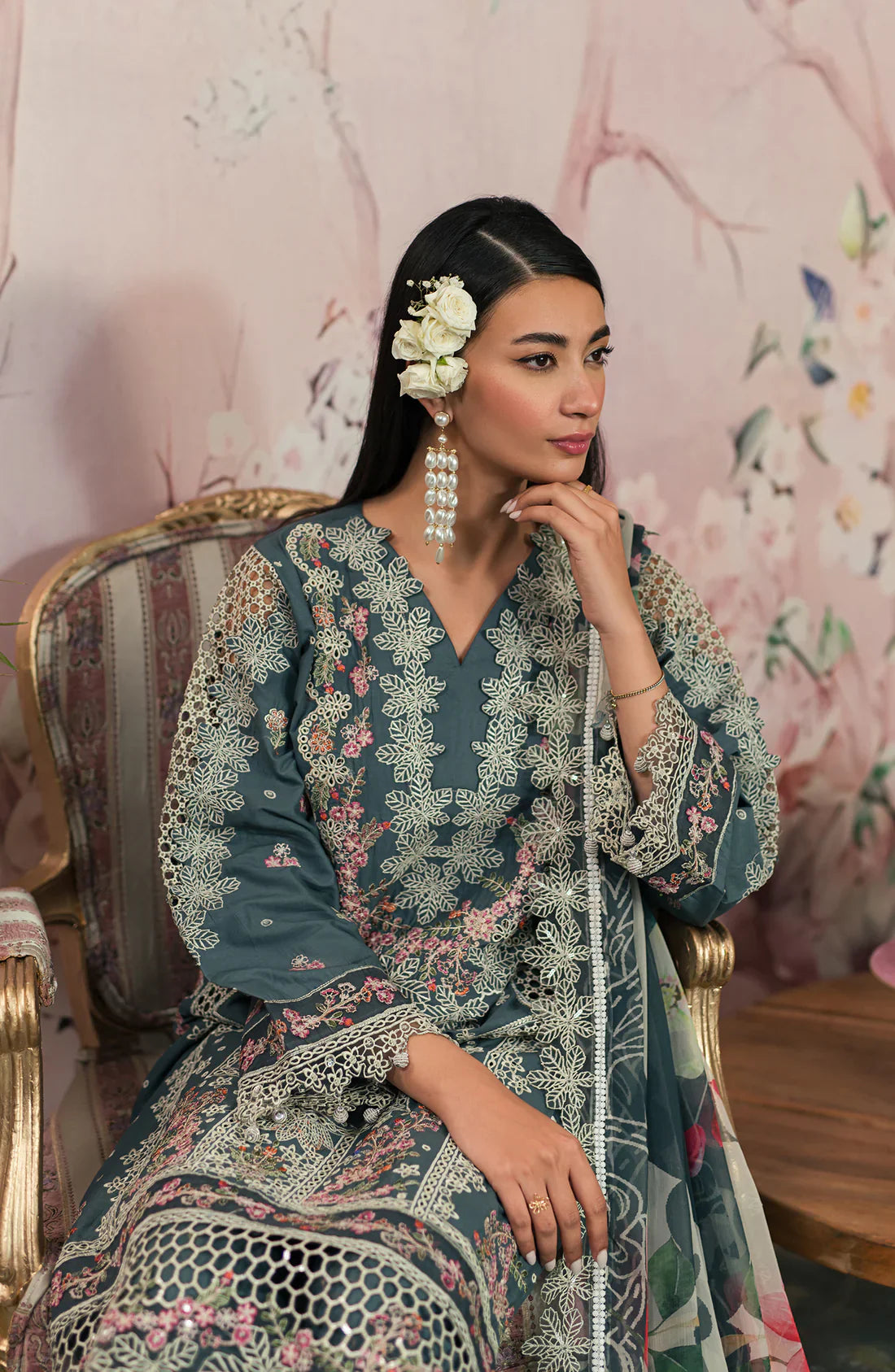 Emaan Adeel | Ayra Luxury Lawn 24 | AR-09 by Emaan Adeel - Designer Dress - Type: Ladies Clothes - Available at Libayah - 100% Original