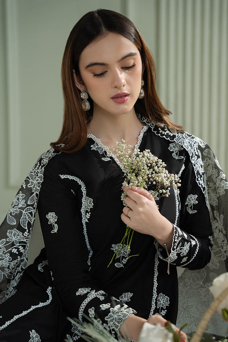 Mahnur | Twilight Luxury Lawn 25 | RAVEN MESH by Cross Stitch - Designer Dress - Type: Ladies Clothes - Available at Libayah - 100% Original