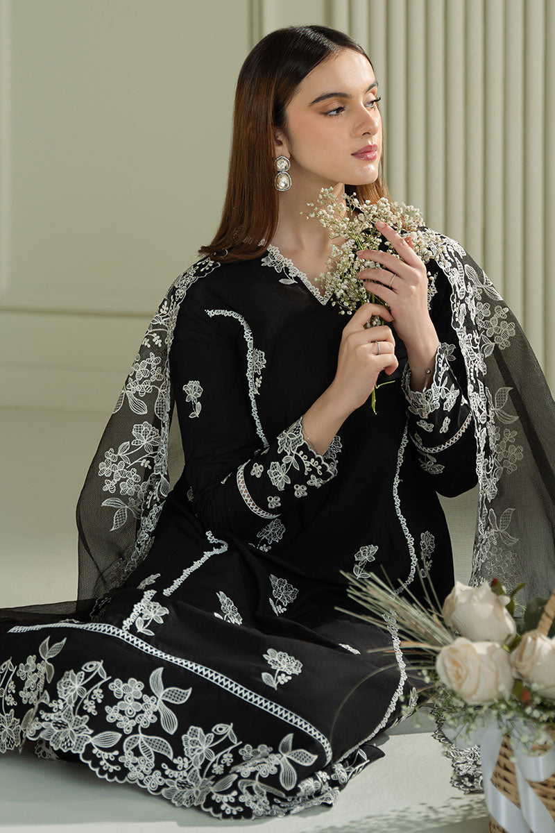 Mahnur | Twilight Luxury Lawn 25 | RAVEN MESH by Cross Stitch - Designer Dress - Type: Ladies Clothes - Available at Libayah - 100% Original