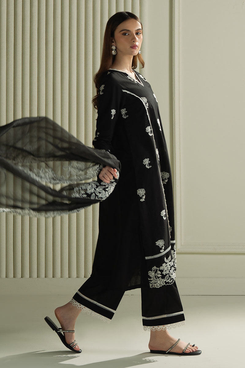 Mahnur | Twilight Luxury Lawn 25 | RAVEN MESH by Cross Stitch - Designer Dress - Type: Ladies Clothes - Available at Libayah - 100% Original
