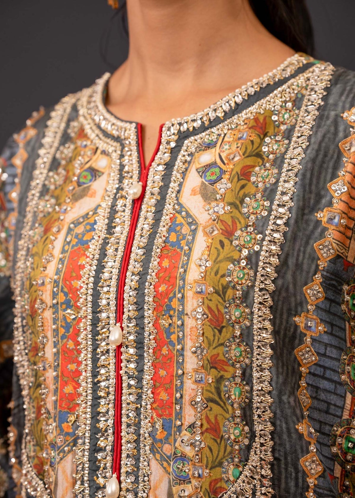 Mahgul | Emerald Hill Formals | Bold Miniature by Mahgul - Designer Dress - Type: Ladies Clothes - Available at Libayah - 100% Original