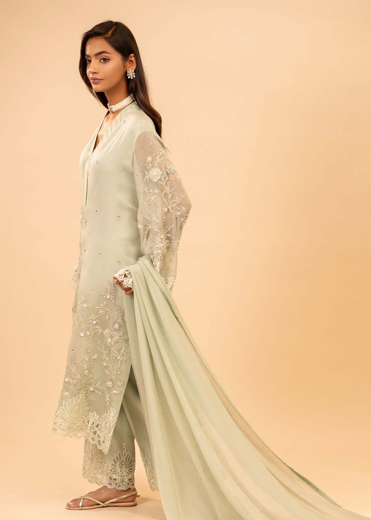 Mahgul | Emerald Hill Formals | Green Pearl by Mahgul - Designer Dress - Type: Ladies Clothes - Available at Libayah - 100% Original