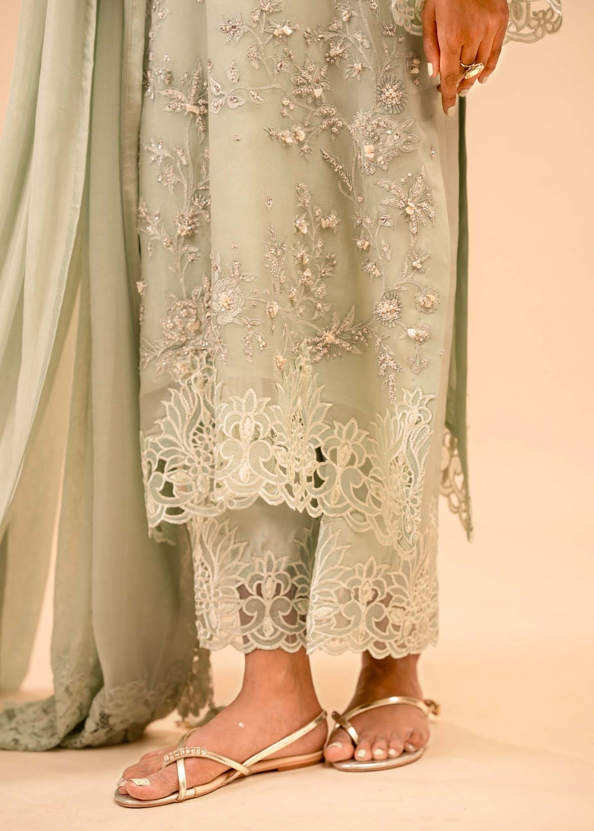 Mahgul | Emerald Hill Formals | Green Pearl by Mahgul - Designer Dress - Type: Ladies Clothes - Available at Libayah - 100% Original
