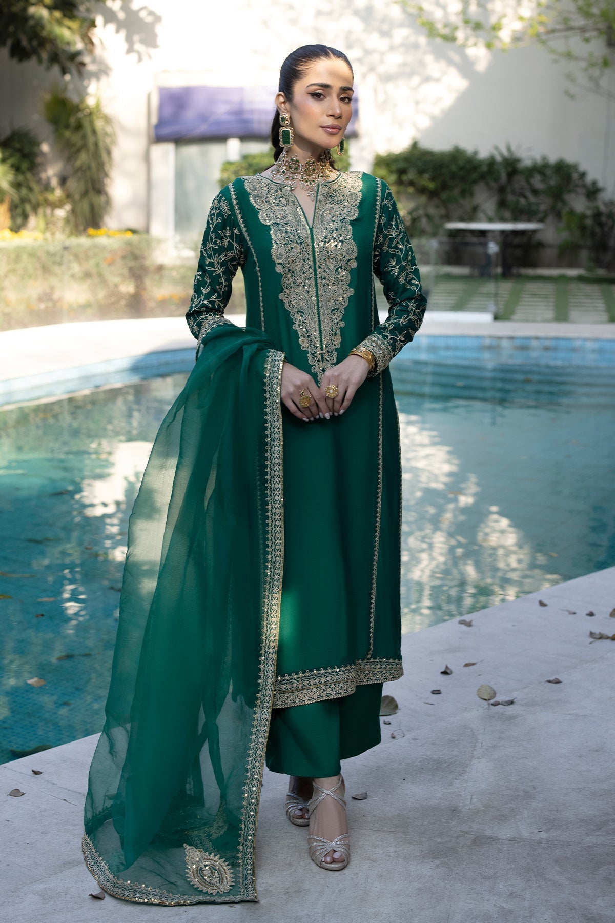Erum Khan | Shahzeen Eid Collection | PEACOCK by Erum Khan - Designer Dress - Type: Ladies Clothes - Available at Libayah - 100% Original