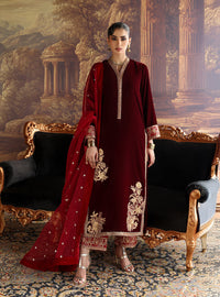 Zainab Chottani | Velura Velvet Edit 25 | Nur Long Shirt by Zainab Chottani - Designer Dress - Type : Ladies Clothes - Available at Libayah - 100% Original 