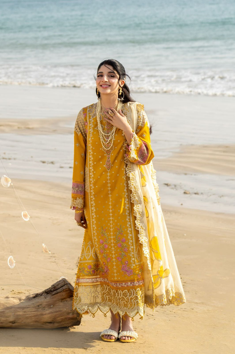 Aabyaan | Saagar Luxury Lawn 25 | ZIYANA (AS-05) by Aabyaan - Designer Dress - Type: Ladies Clothes - Available at Libayah - 100% Original