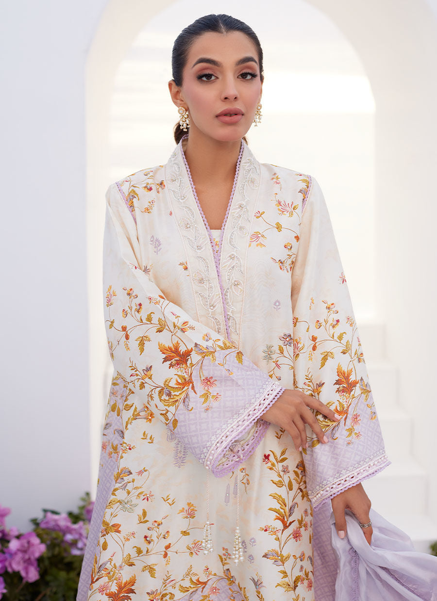 Farah Talib Aziz | Zaza Prints 24 | AMETHYST TRELLIS SHIRT AND DUPATTA by Farah Talib Aziz - Designer Dress - Type: Ladies Clothes - Available at Libayah - 100% Original