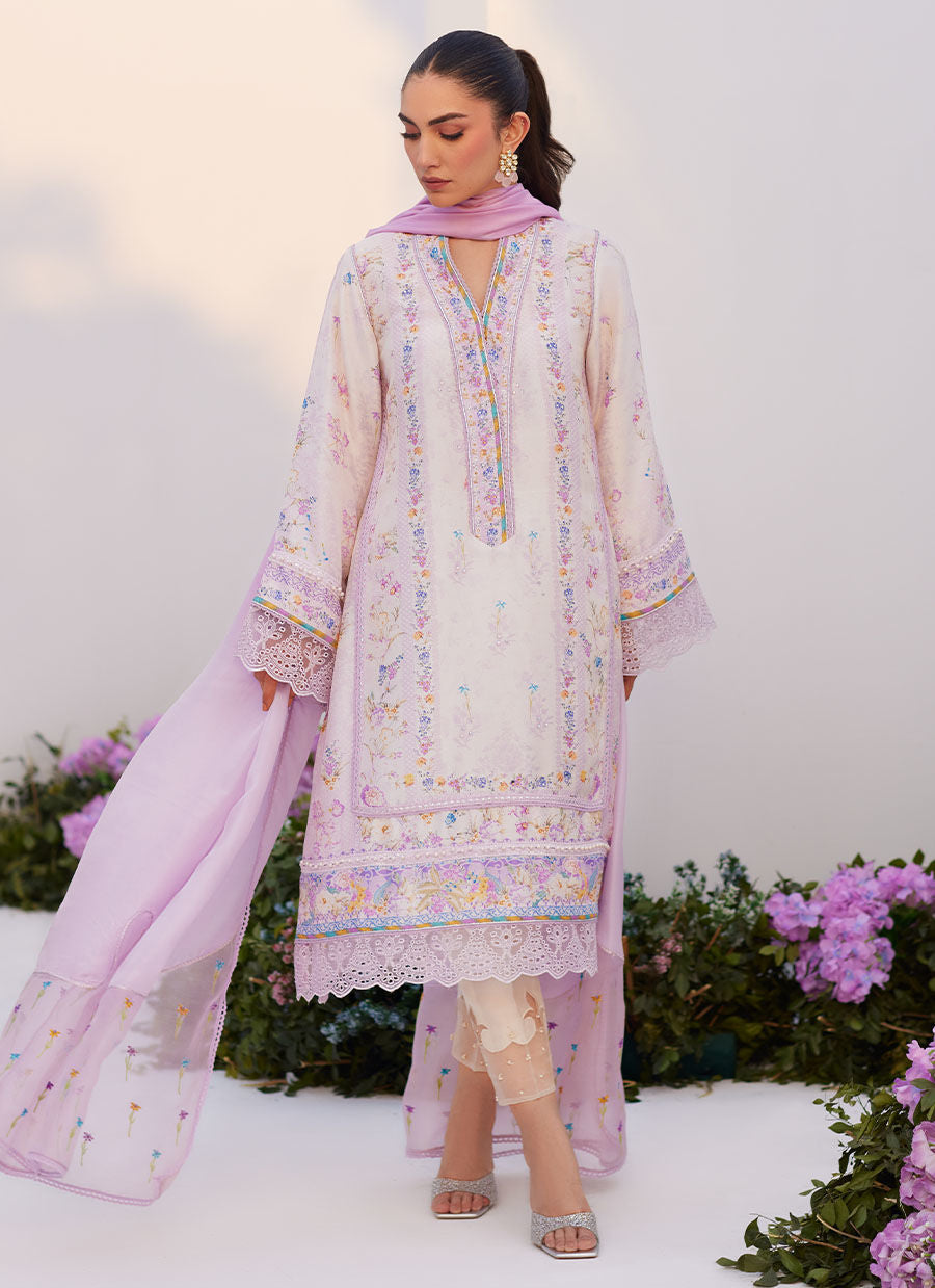 Farah Talib Aziz | Zaza Prints 24 | HEATHER LAVENDER SHIRT AND DUPATTA by Farah Talib Aziz - Designer Dress - Type: Ladies Clothes - Available at Libayah - 100% Original