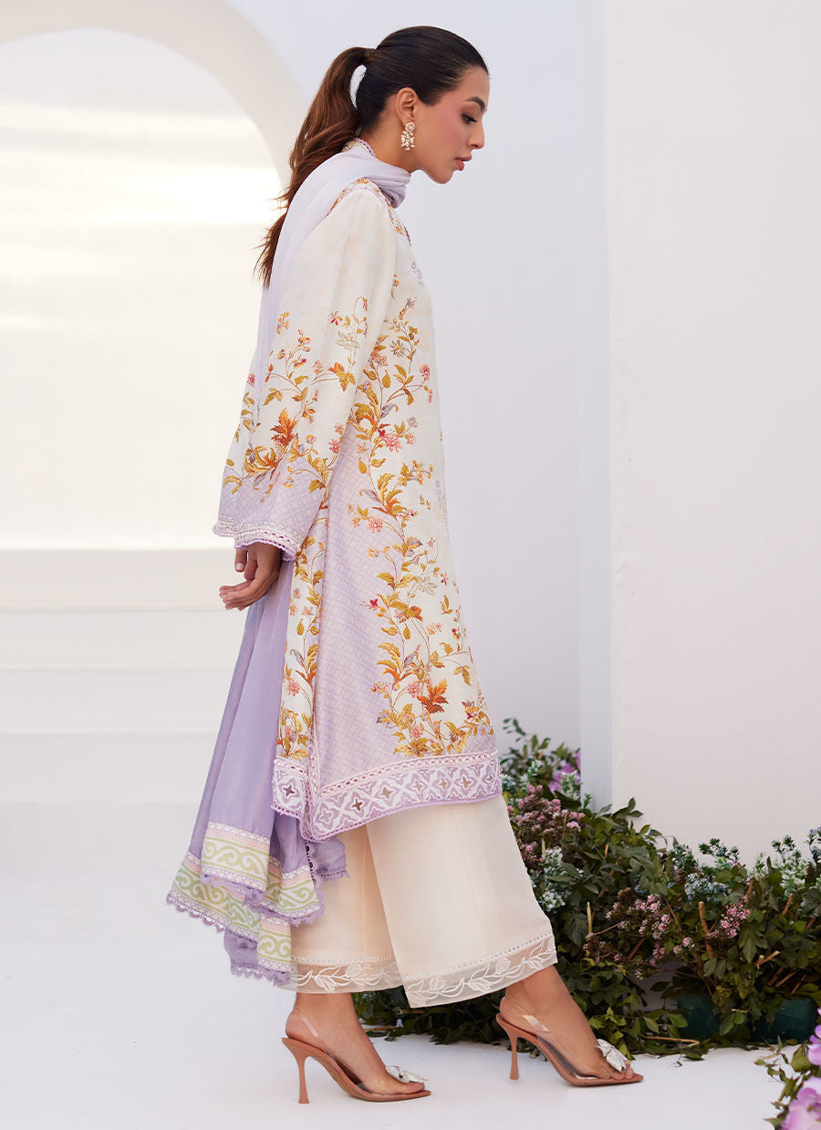 Farah Talib Aziz | Zaza Prints 24 | AMETHYST TRELLIS SHIRT AND DUPATTA by Farah Talib Aziz - Designer Dress - Type: Ladies Clothes - Available at Libayah - 100% Original