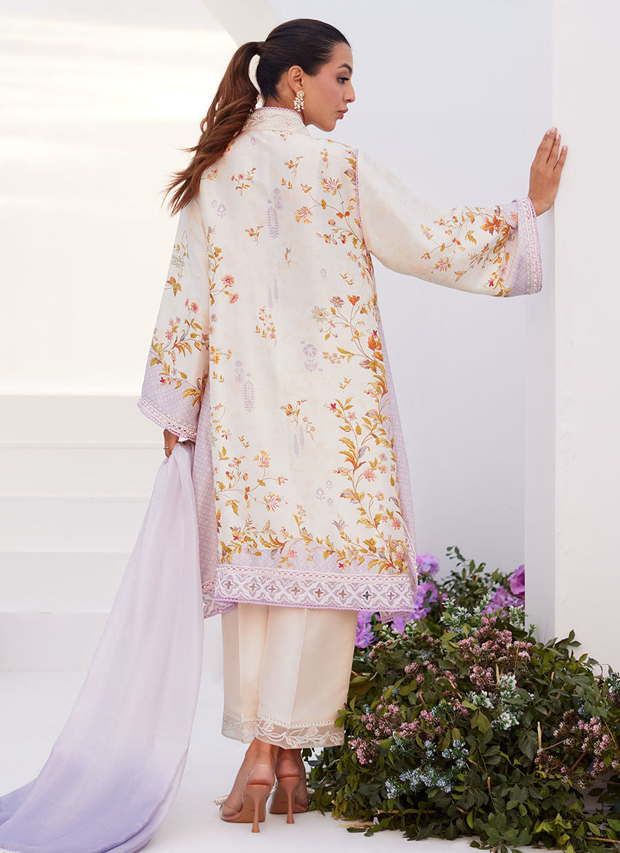 Farah Talib Aziz | Zaza Prints 24 | AMETHYST TRELLIS SHIRT AND DUPATTA by Farah Talib Aziz - Designer Dress - Type: Ladies Clothes - Available at Libayah - 100% Original