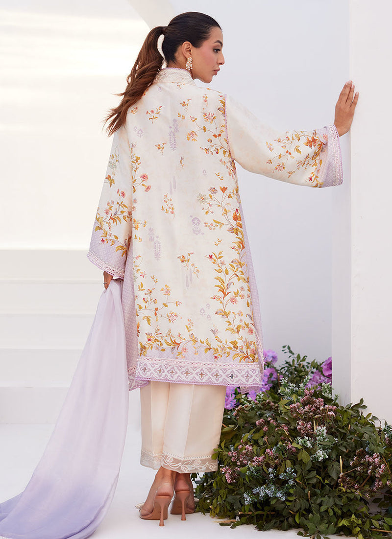 Farah Talib Aziz | Zaza Prints 24 | AMETHYST TRELLIS SHIRT AND DUPATTA by Farah Talib Aziz - Designer Dress - Type: Ladies Clothes - Available at Libayah - 100% Original