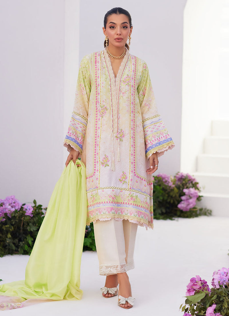 Farah Talib Aziz | Zaza Prints 24 | PEAR OMBRÈ SHIRT AND DUPATTA by Farah Talib Aziz - Designer Dress - Type: Ladies Clothes - Available at Libayah - 100% Original